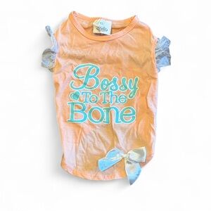Top Paw Bossy To The Bone Dog Shirt Peach XS